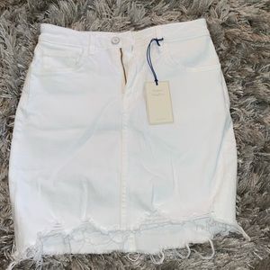 WHITE JEAN SKIRT
